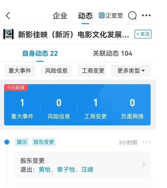 汪峰章子怡关联公司仅剩1家  两人