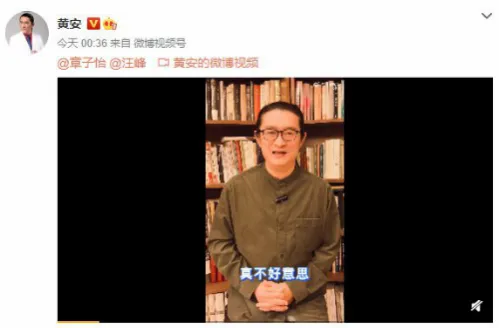 黄安向章子怡汪峰道歉称是个吃瓜群